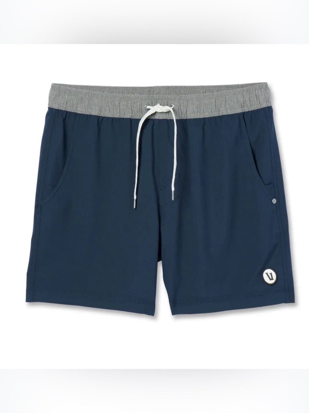 Vuori Mens Kore Short blue Lined 7.5" Inseam Athletic Training Shorts L/ 32”